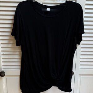 Old Navy Black Short Sleeve Knot Front Tee